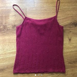 Oscar de la Renta pink beaded tank